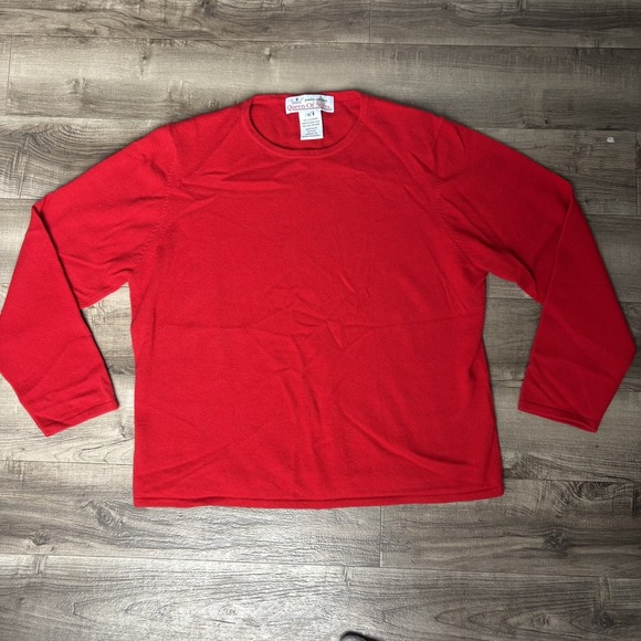 Queen of Scots Sweaters - Vintage Queen of Scotland 100% Cashmere red Crewneck Sweater XL Classic Preppy